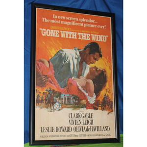Vintage Gone With The Wind Framed 1939 Movie Promo Poster Portal Publications